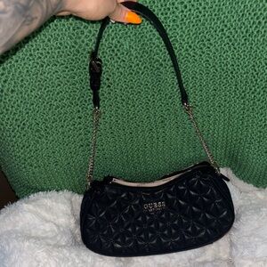 GUESS Black Quilted Shoulder Bag